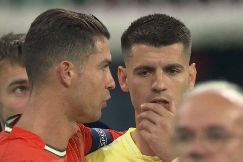 Ronaldo tiến đến an ủi Morata sau khi cầu thủ này thất bại trên chấm luân lưu (Ảnh: X).