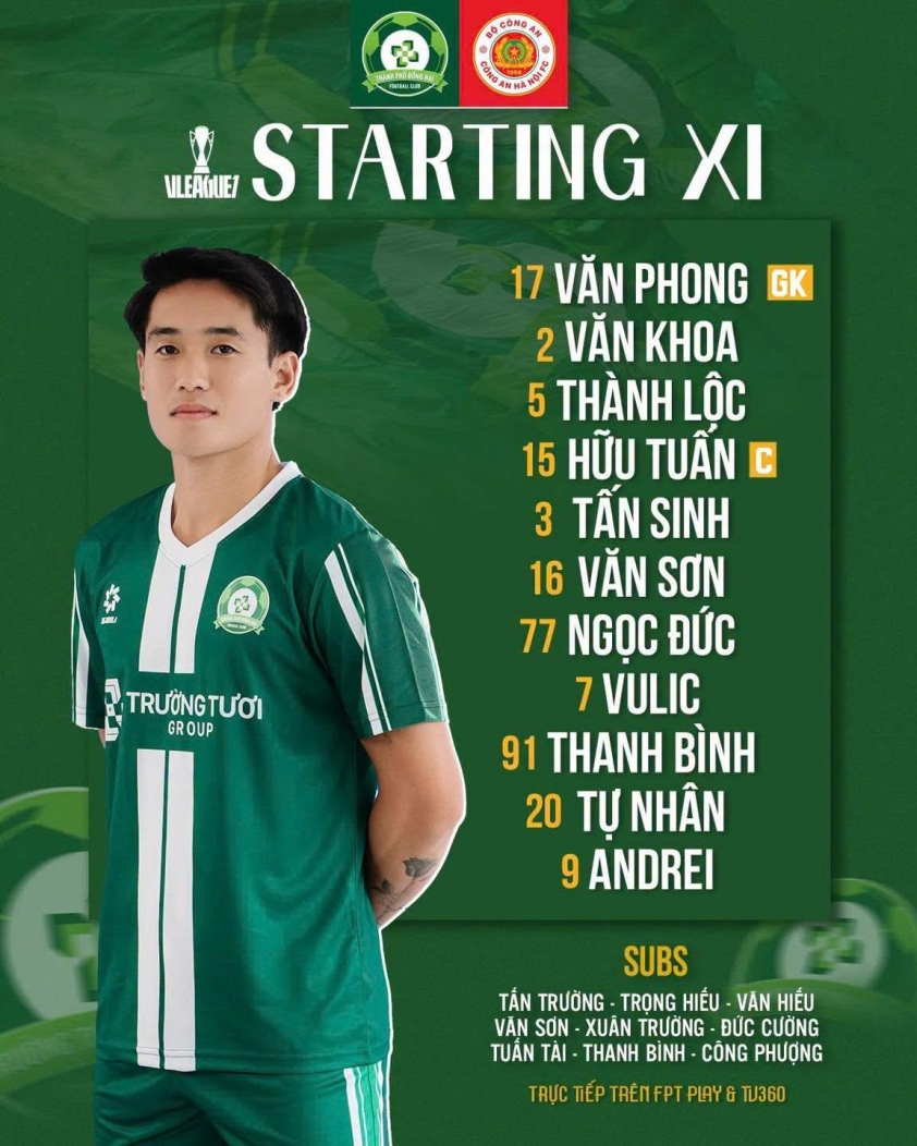 Trực tiếp bóng đá Đồng Nai vs CAHN: Đã có đội hình